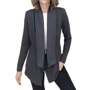 Lysse Active To Go Wrap Cardigan Sz S 4 6 New $108 Knit Jacket Drape Front Grey